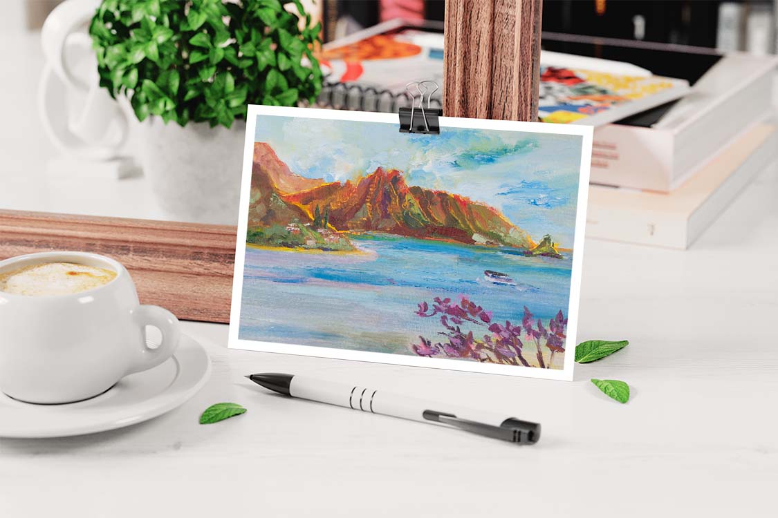 Pu'ukauai Mountain & He'eia Kea Boat Harbor - Postcard 4" x 6" - Kaneohe - Oahu - Hawaii