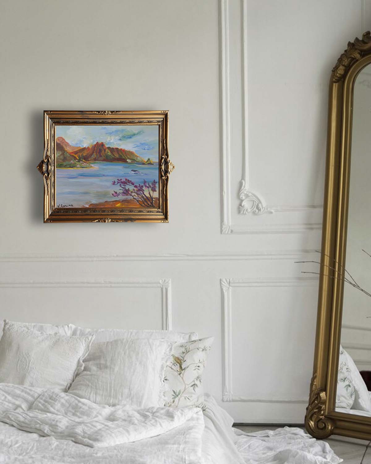 Pu'ukauai Mountain & He'eia Kea Boat Harbor - Oil Painting 14" x 11" - Kaneohe - Oahu - Hawaii