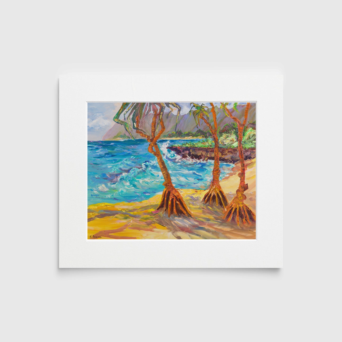 Running Trees - Big canvas oil painting original - Hawaiian landscape