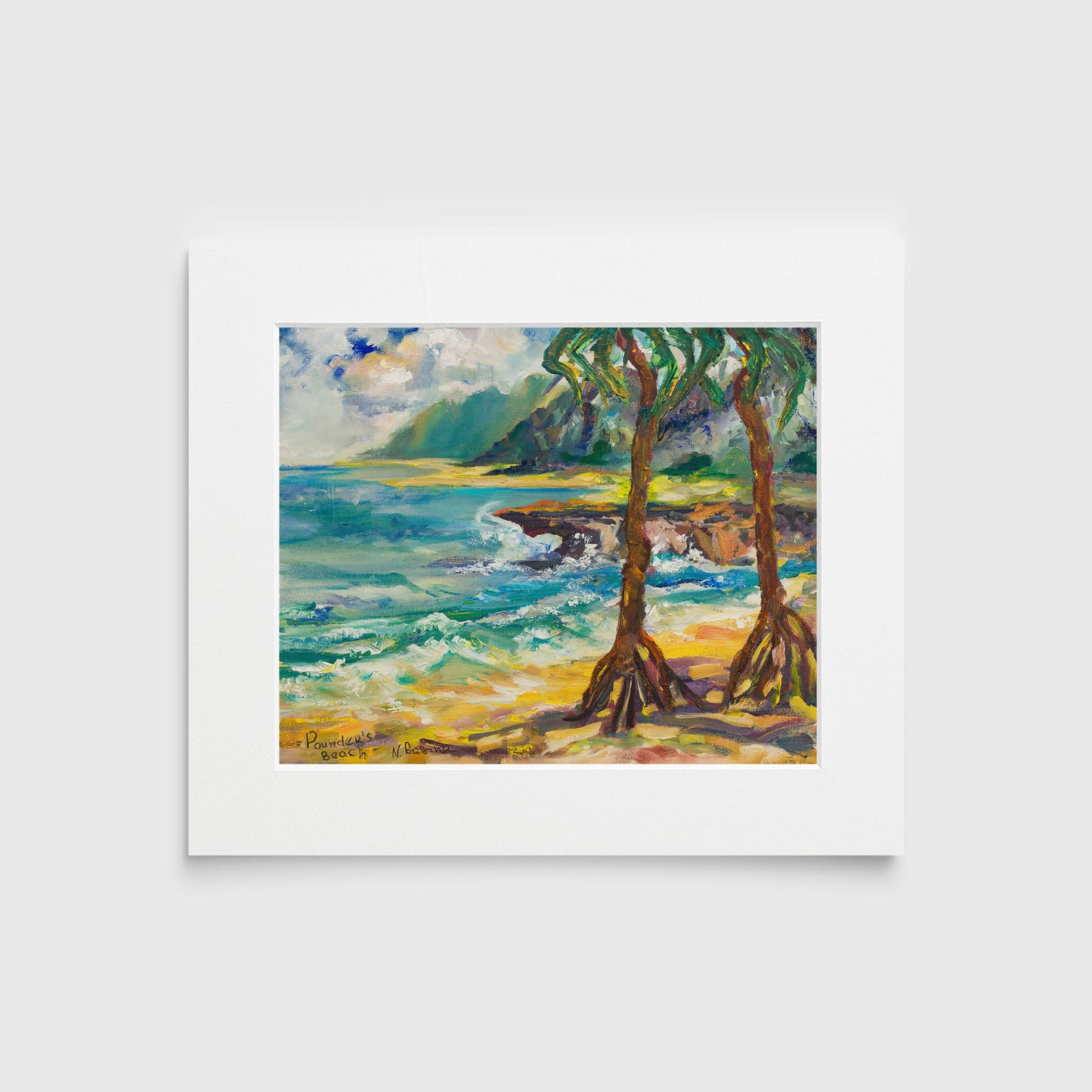 Pounders Beach - Oil painting original - Hawaiian landscape tropical wall art décor
