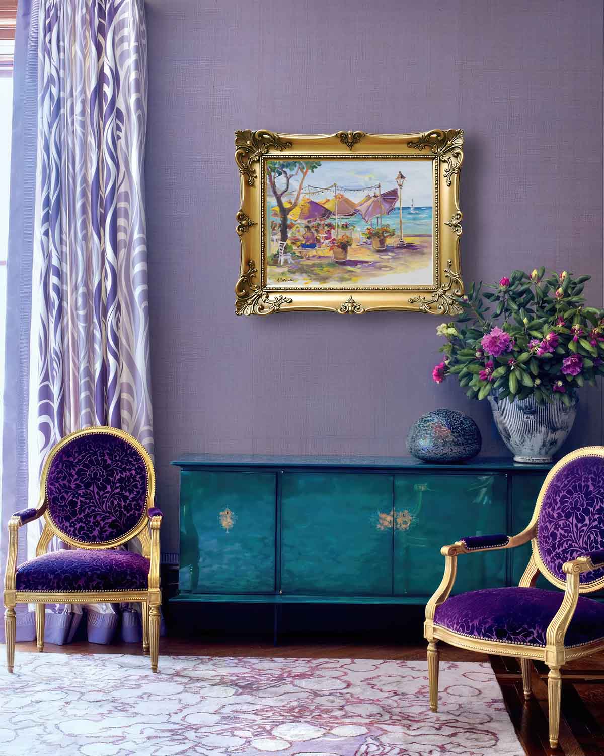 Umbrellas At Barefoot Beach Cafe - Oil Painting 24" x 18" - Honolulu Waikiki - Oahu - Hawaii