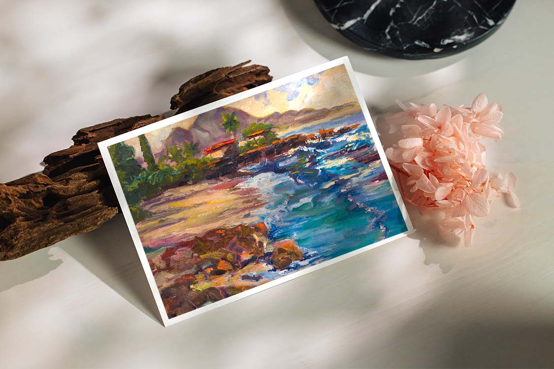 Three Tables Beach & Kalahopele Gulch - Postcard 4" x 6" - Pupukea - North Shore - Oahu - Hawaii