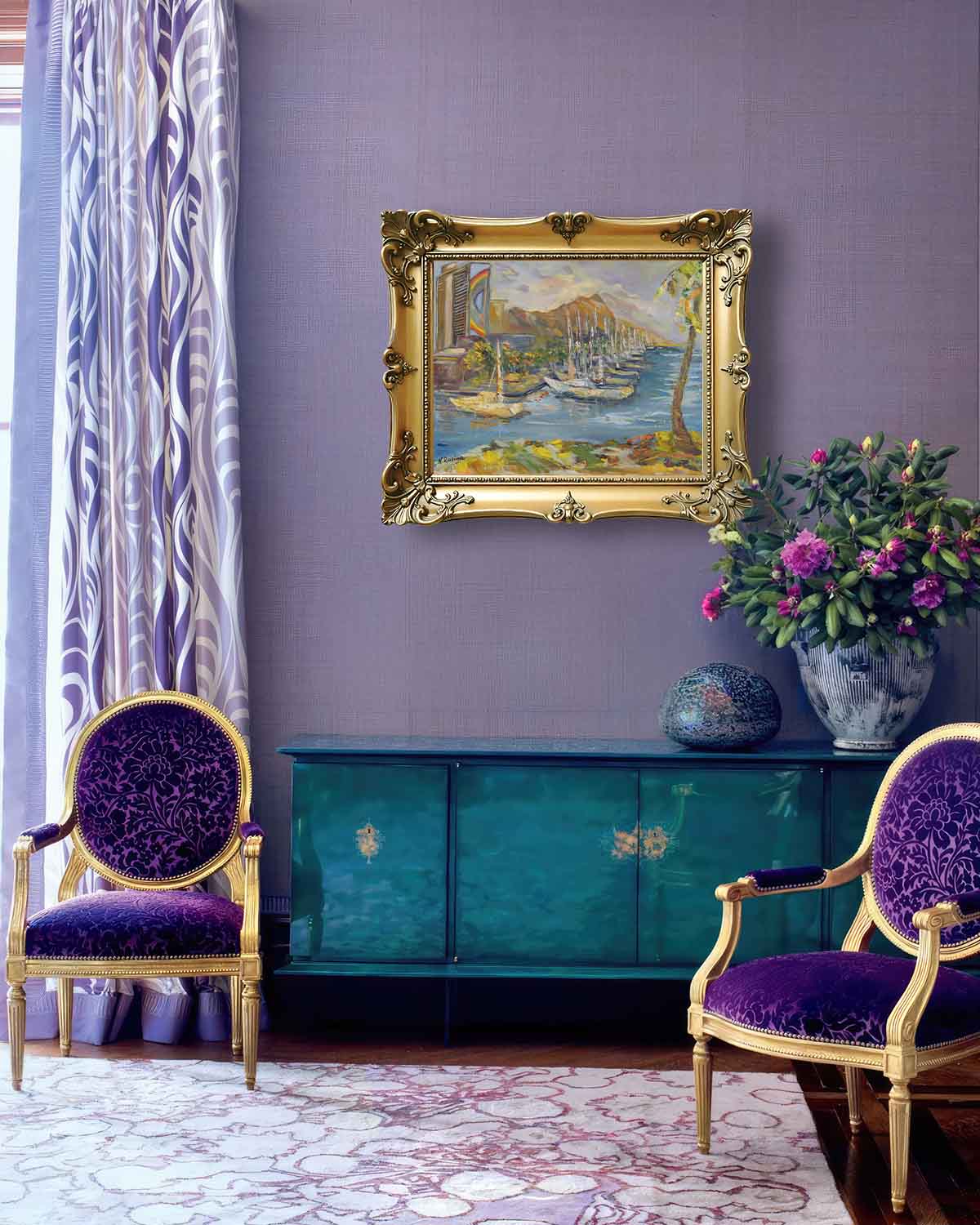 Waikiki & Diamond Head Volcano from Ala Wai Boat Harbor - Oil Painting 20" x 16" - Honolulu - Oahu - Hawaii