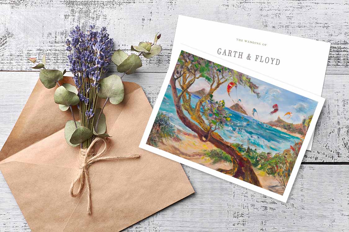 Mokulua Islands & Lanikai from Kalama Beach Park - Postcard 4" x 6" - Kailua - Oahu - Hawaii