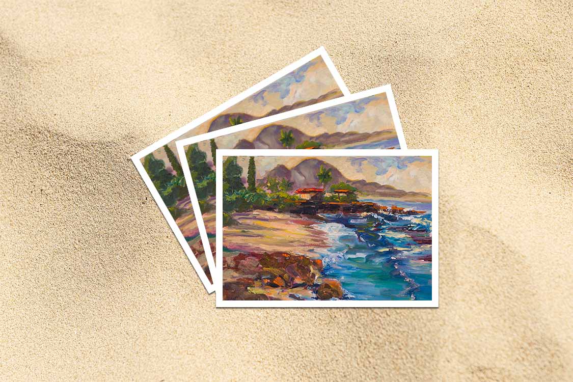 Three Tables Beach & Kalahopele Gulch - Postcard 4" x 6" - Pupukea - North Shore - Oahu - Hawaii