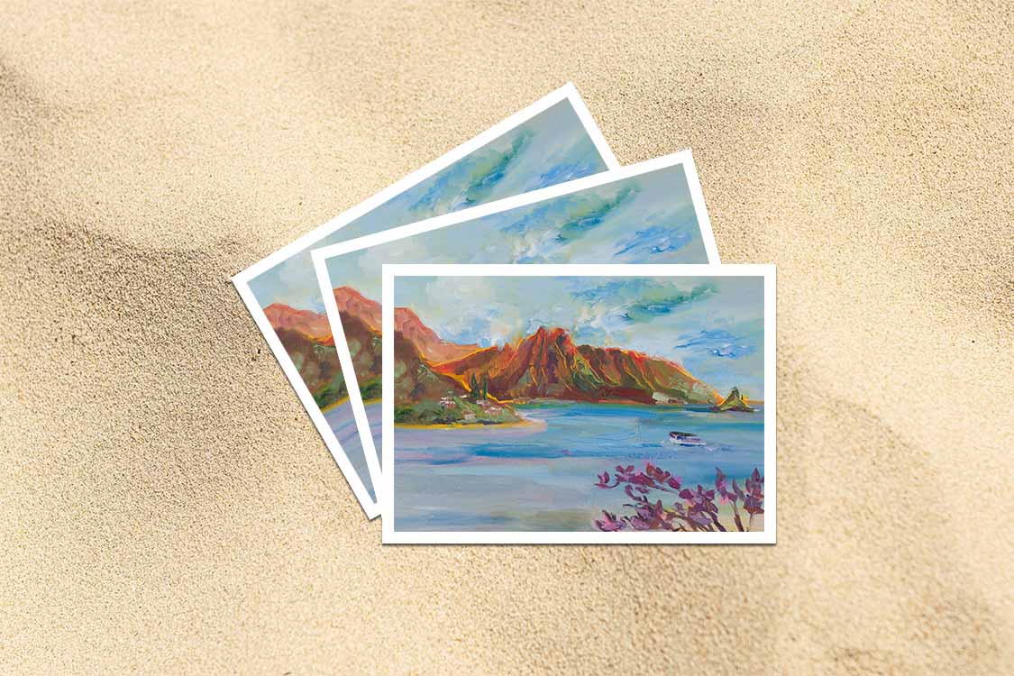 Pu'ukauai Mountain & He'eia Kea Boat Harbor - Postcard 4" x 6" - Kaneohe - Oahu - Hawaii