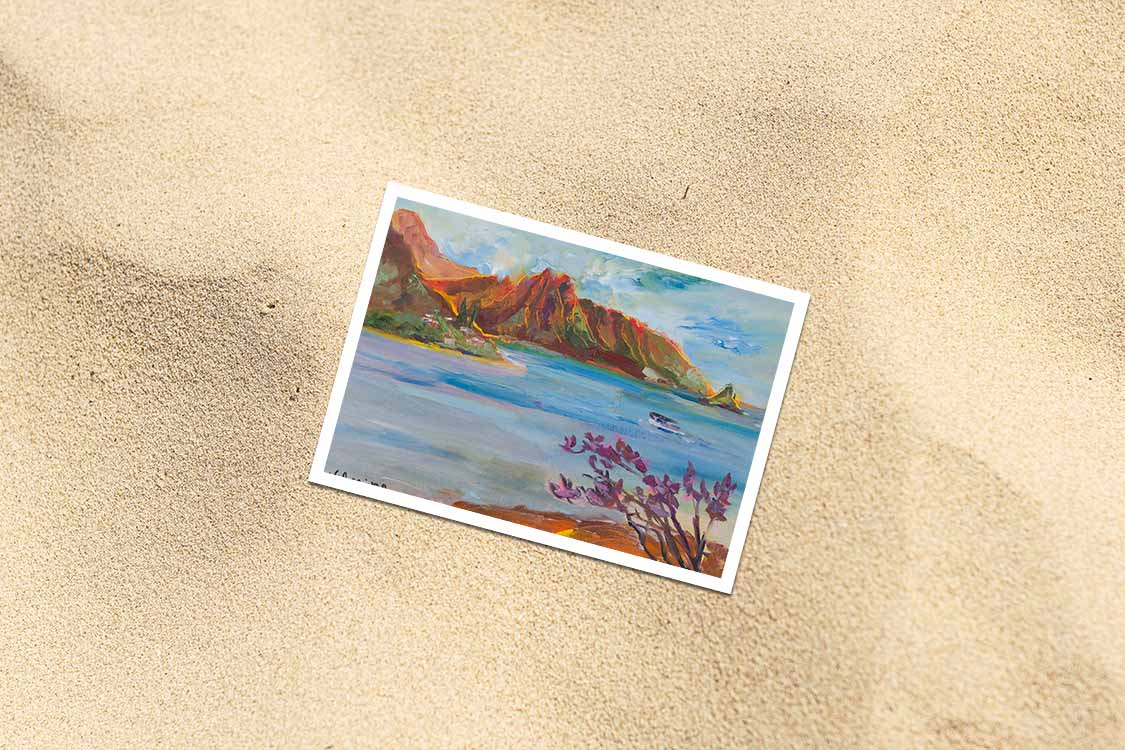 Pu'ukauai Mountain & He'eia Kea Boat Harbor - Postcard 4" x 6" - Kaneohe - Oahu - Hawaii