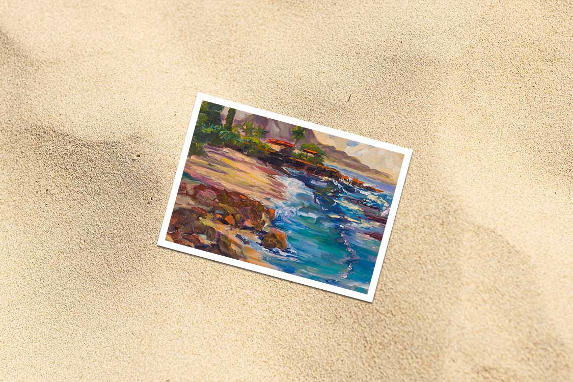 Three Tables Beach & Kalahopele Gulch - Postcard 4" x 6" - Pupukea - North Shore - Oahu - Hawaii