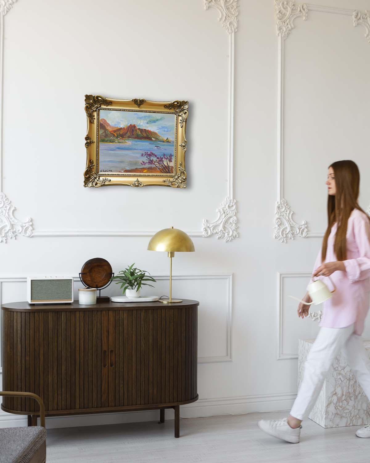 Pu'ukauai Mountain & He'eia Kea Boat Harbor - Oil Painting 14" x 11" - Kaneohe - Oahu - Hawaii