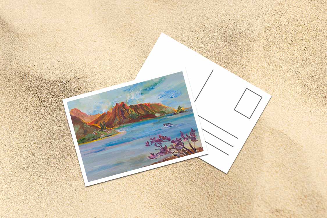 Pu'ukauai Mountain & He'eia Kea Boat Harbor - Postcard 4" x 6" - Kaneohe - Oahu - Hawaii