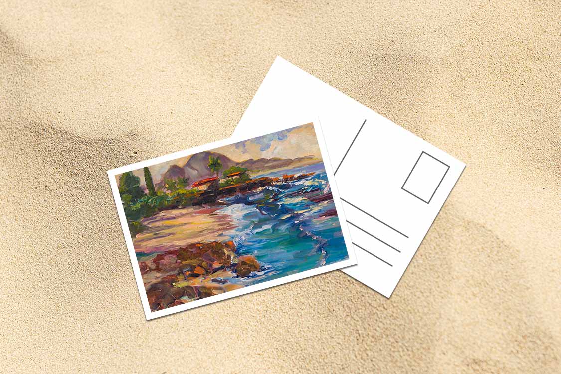 Three Tables Beach & Kalahopele Gulch - Postcard 4" x 6" - Pupukea - North Shore - Oahu - Hawaii