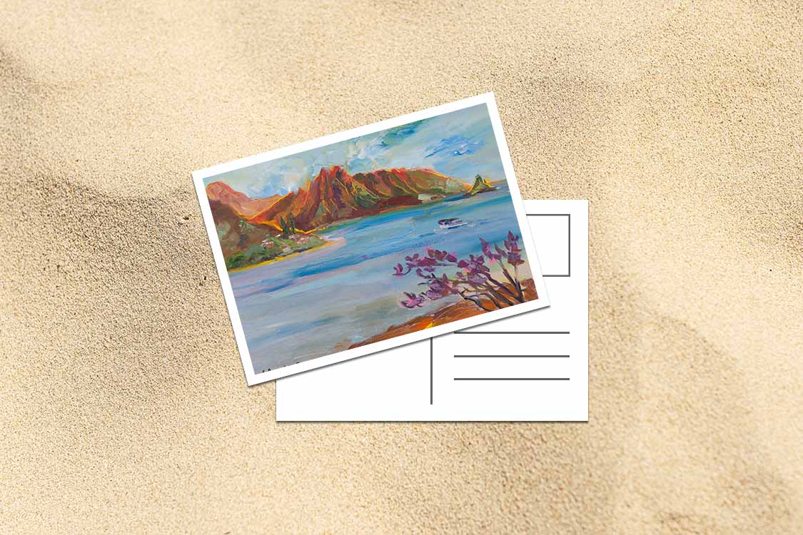 Pu'ukauai Mountain & He'eia Kea Boat Harbor - Postcard 4" x 6" - Kaneohe - Oahu - Hawaii