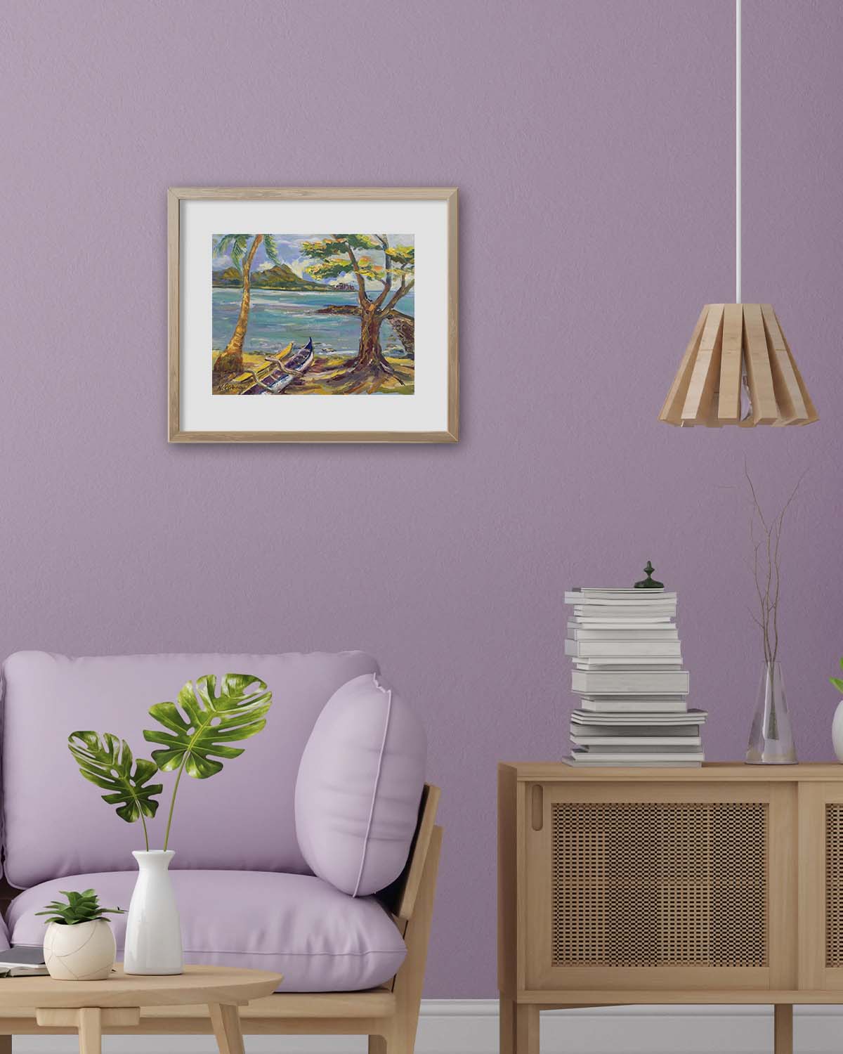 Hawaiian Poster - Diamond Head Volcano from Kahanamoku Beach - Print 11” x 14” - Waikiki Honolulu - Oahu - Hawaii