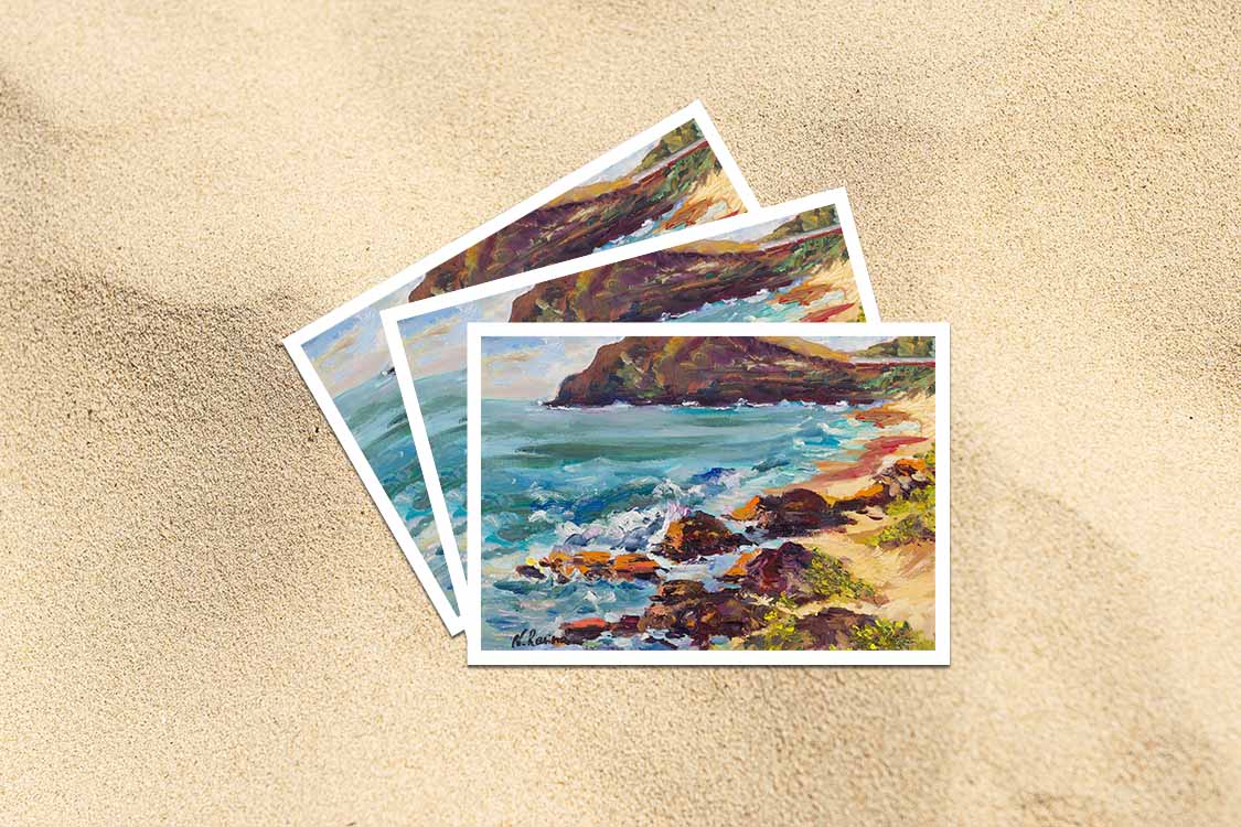 Makapuu Lighthouse & Cliff from the Beach Park - Postcard 4" x 6" - Windward & Waimanalo - Oahu - Hawaii