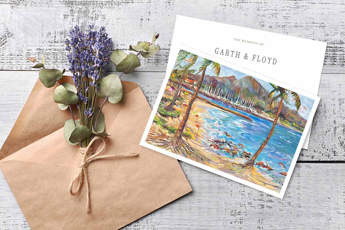 Haleiwa Beach Park view on Harbor & Alii Beach - Postcard 4" x 6" - North Shore - Oahu - Hawaii