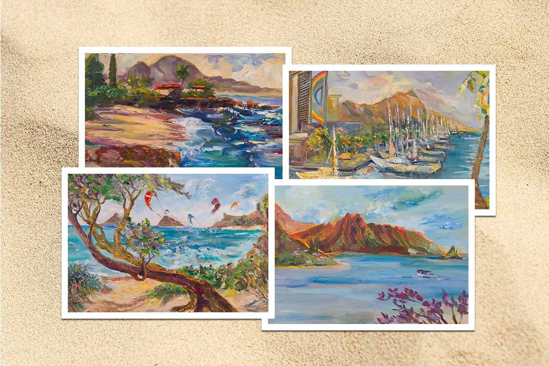 Three Tables Beach & Kalahopele Gulch - Postcard 4" x 6" - Pupukea - North Shore - Oahu - Hawaii