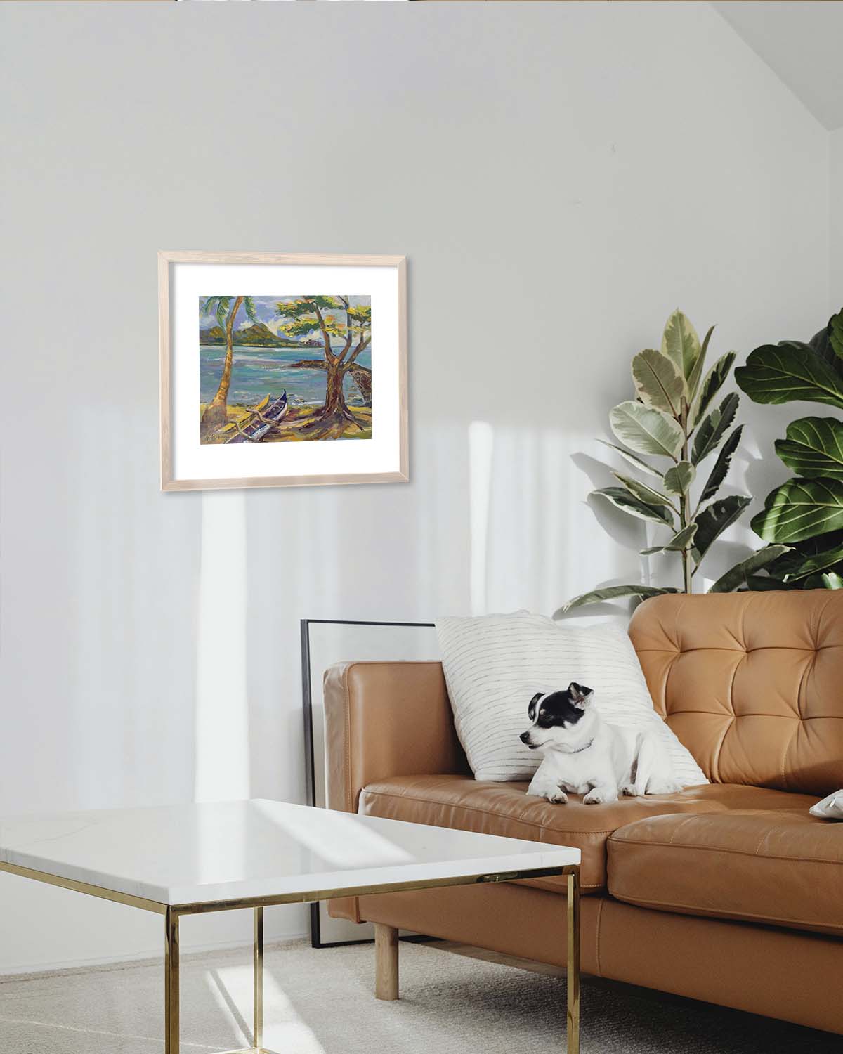 Hawaiian Poster - Diamond Head Volcano from Kahanamoku Beach - Print 11” x 14” - Waikiki Honolulu - Oahu - Hawaii