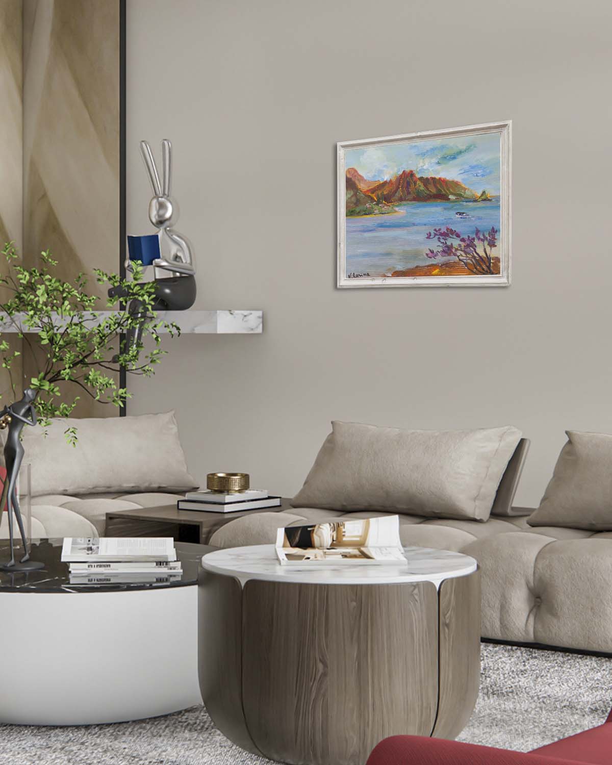 Pu'ukauai Mountain & He'eia Kea Boat Harbor - Oil Painting 14" x 11" - Kaneohe - Oahu - Hawaii