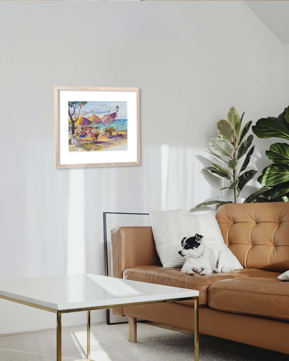 Hawaiian Poster - Umbrellas At Barefoot Beach Cafe - Print 11” x 14” - Honolulu Waikiki - Oahu - Hawaii