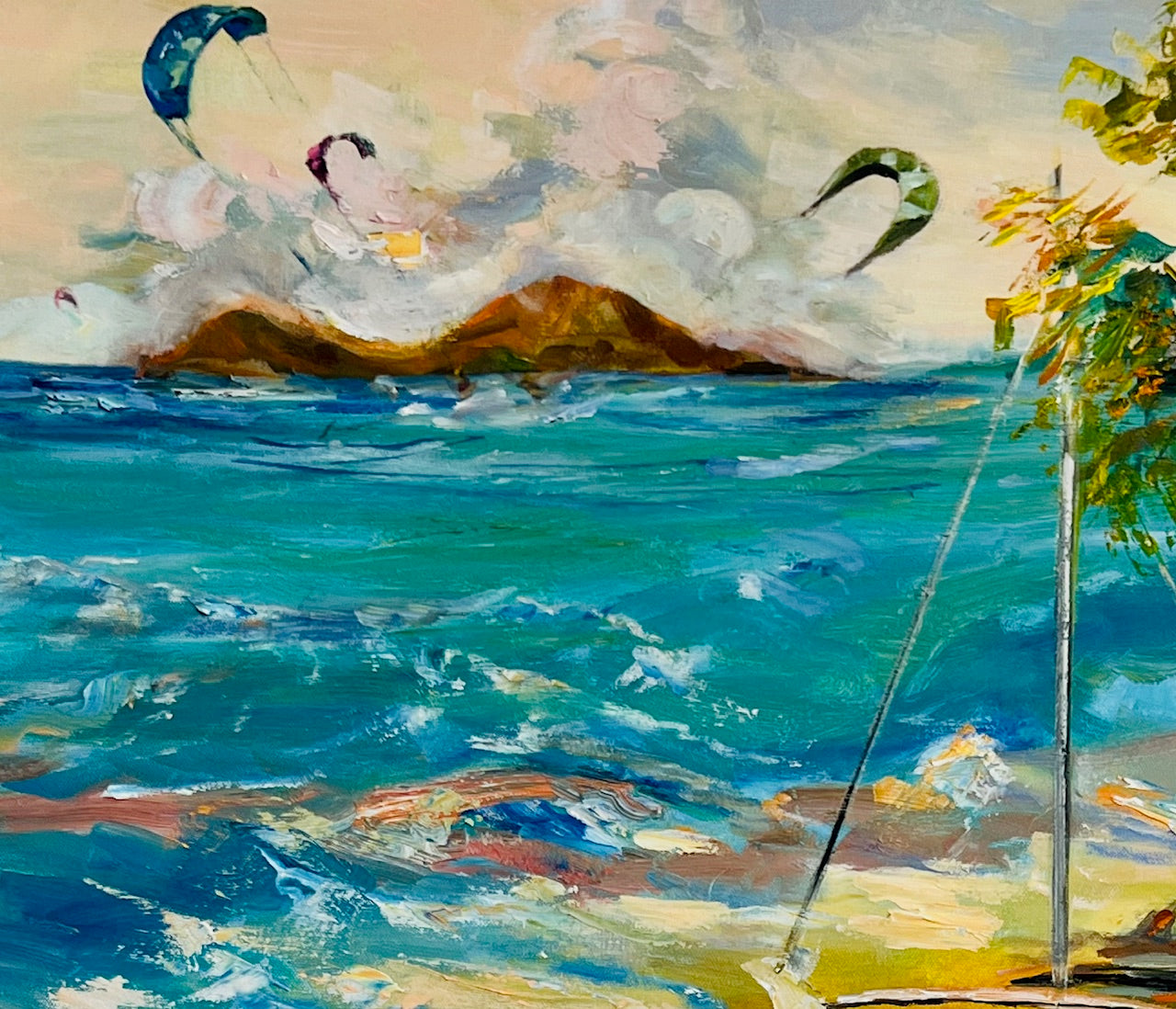 Sunlit horizons - Hawaiian landscape - Oil painting art original