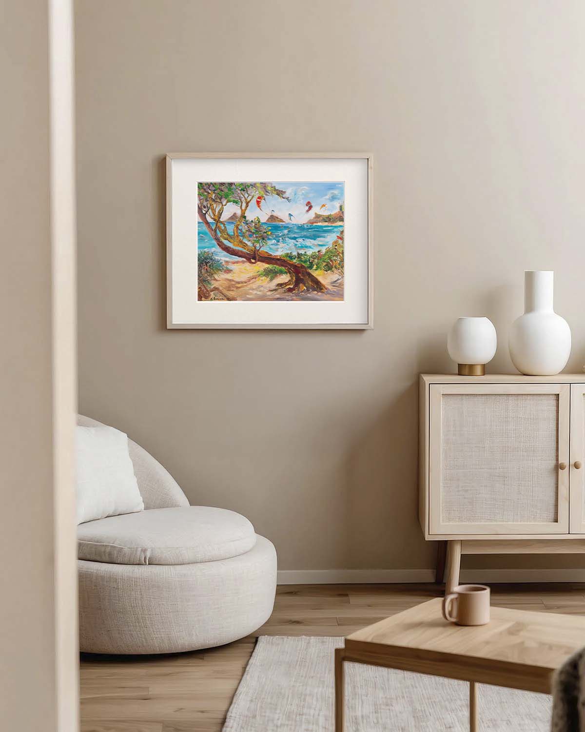 Mokulua Islands & Lanikai from Kalama Beach Park - Print 8.5" x 11.0" - Kailua - Oahu - Hawaii