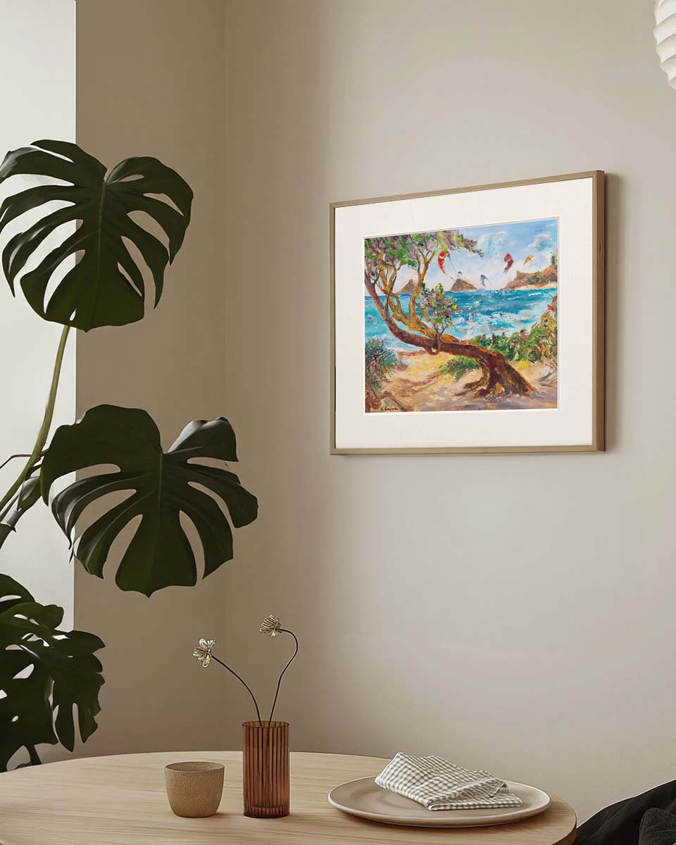 Mokulua Islands & Lanikai from Kalama Beach Park - Print 8.5" x 11.0" - Kailua - Oahu - Hawaii