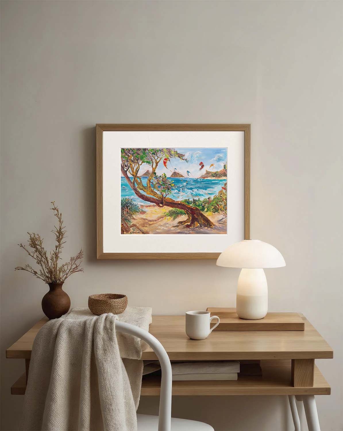 Mokulua Islands & Lanikai from Kalama Beach Park - Print 8.5" x 11.0" - Kailua - Oahu - Hawaii