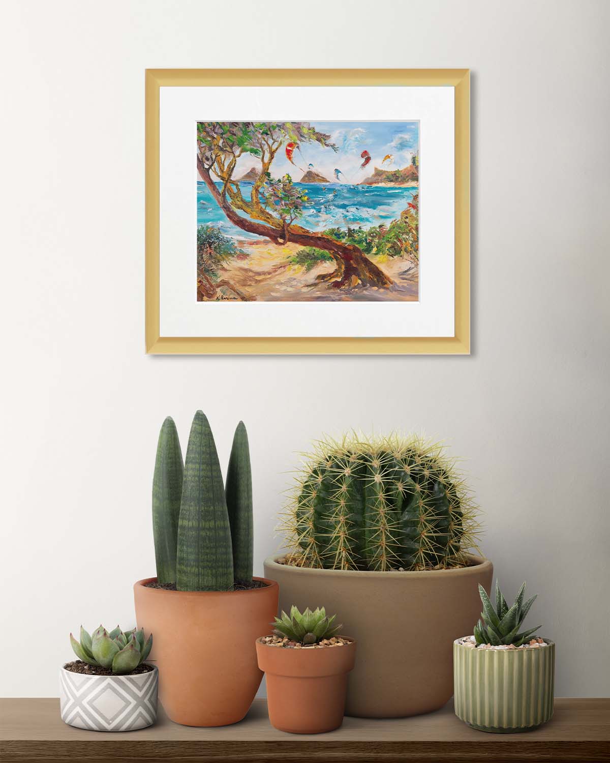 Mokulua Islands & Lanikai from Kalama Beach Park - Print 8.5" x 11.0" - Kailua - Oahu - Hawaii