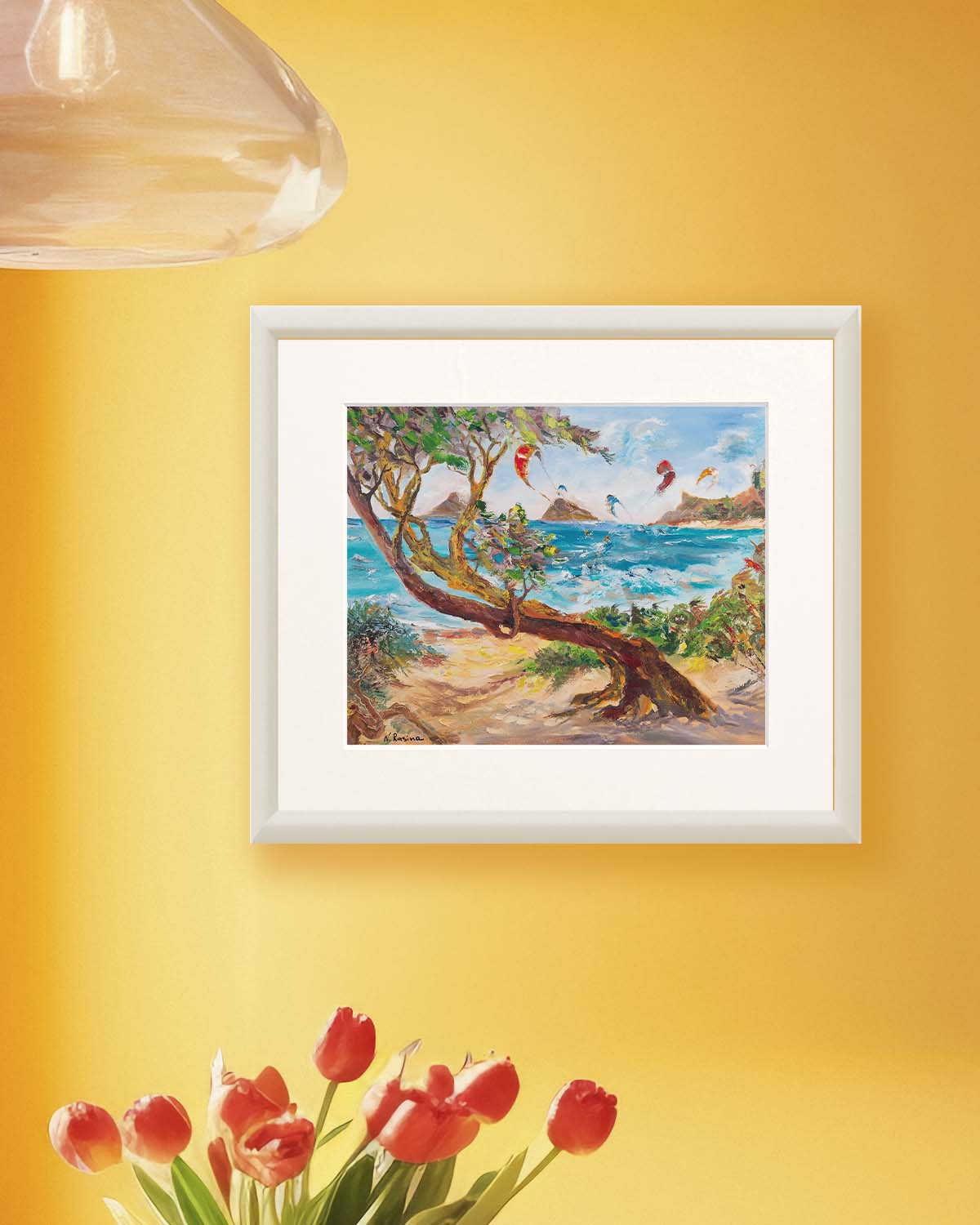 Mokulua Islands & Lanikai from Kalama Beach Park - Print 8.5" x 11.0" - Kailua - Oahu - Hawaii