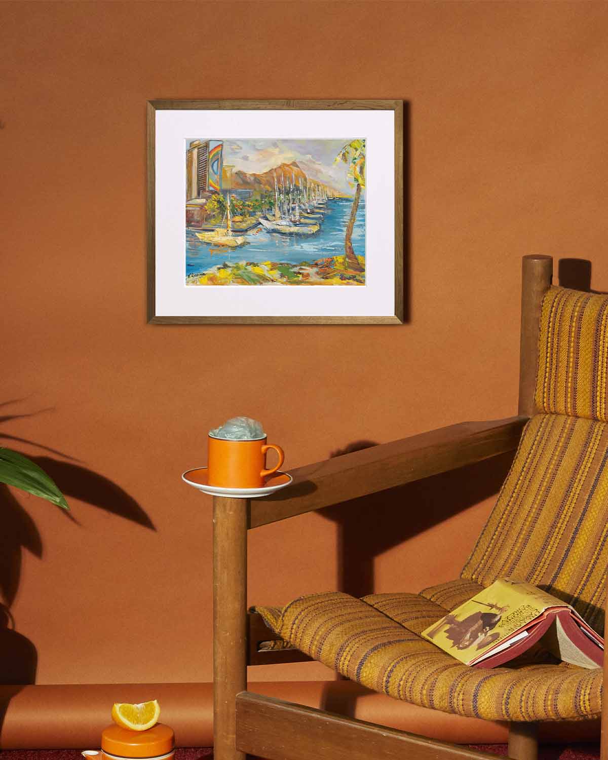 Waikiki & Diamond Head Volcano from Ala Wai Boat Harbor - Print 8.5" x 11.0" - Honolulu - Oahu - Hawaii