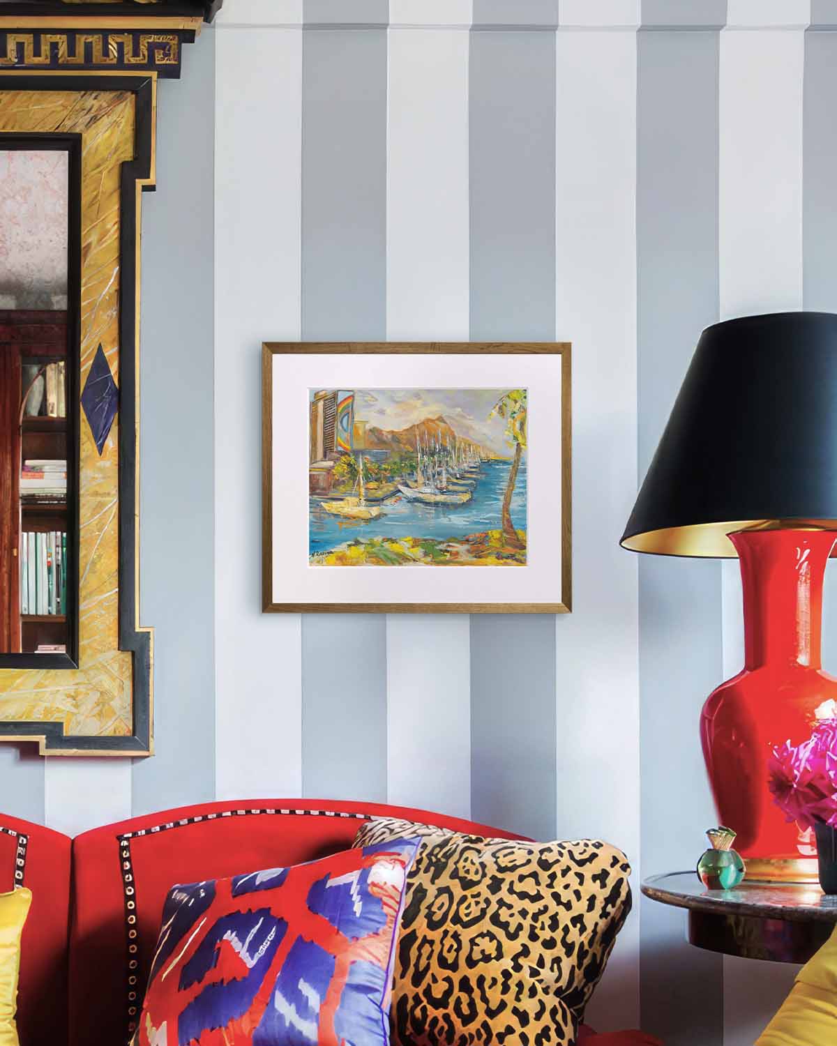 Waikiki & Diamond Head Volcano from Ala Wai Boat Harbor - Print 8.5" x 11.0" - Honolulu - Oahu - Hawaii