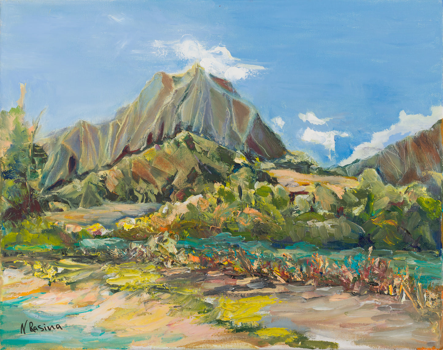 Hawaiian Mountain  - Hawaiian Landscape  - Oil painting on canvas