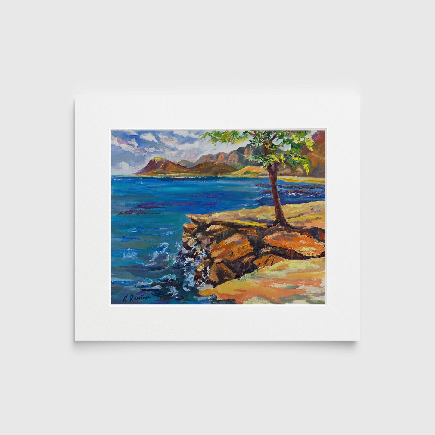 Majestic Shores - Tropical wall art - Oil painting original on canvas