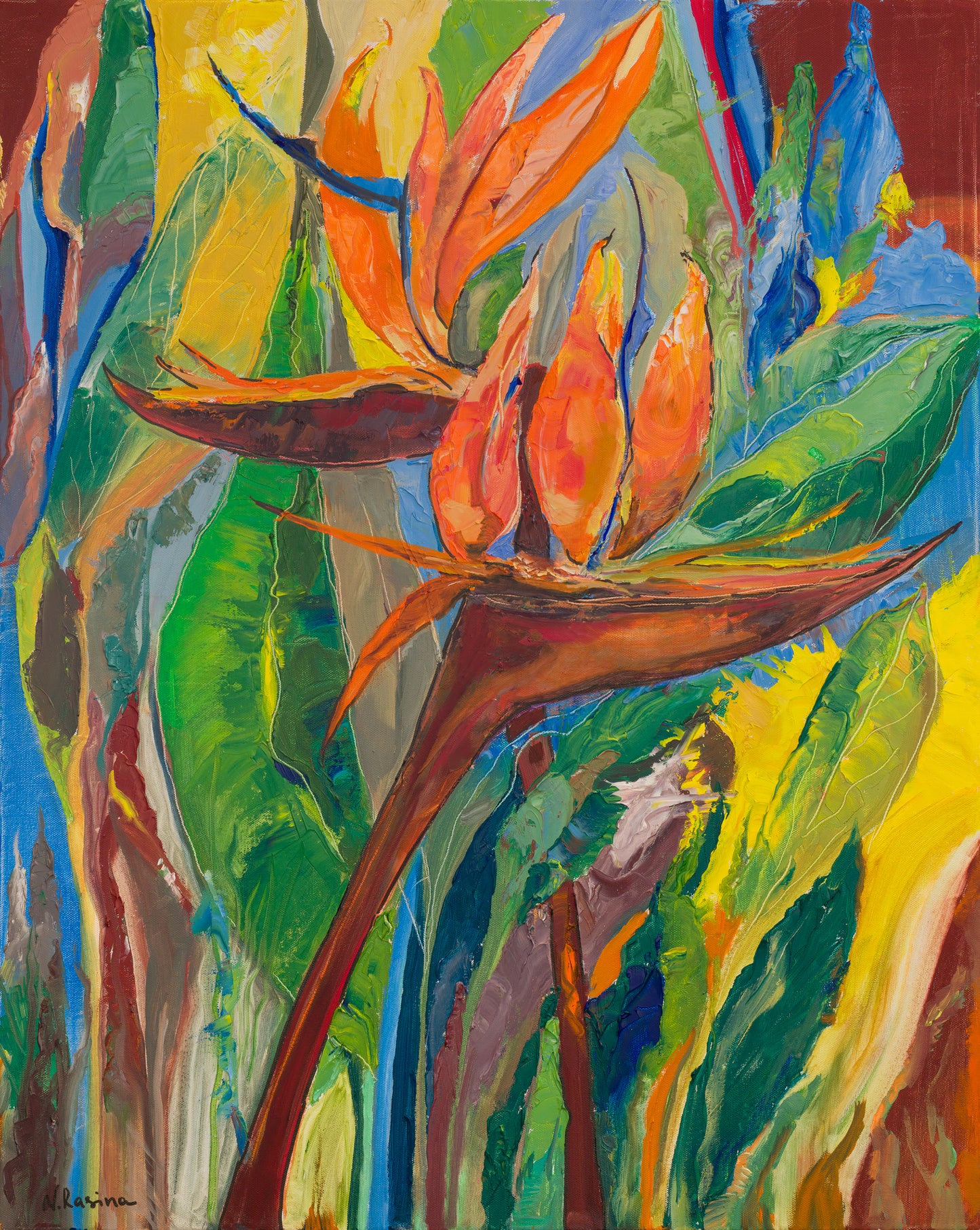 Hawaiian Floral Symphony - Tropical Flowers Collection - Oil painting