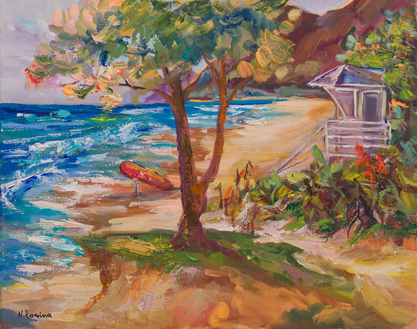 Tropical beach  - Kailua Collection -  Oil painting - Wall art  landscape