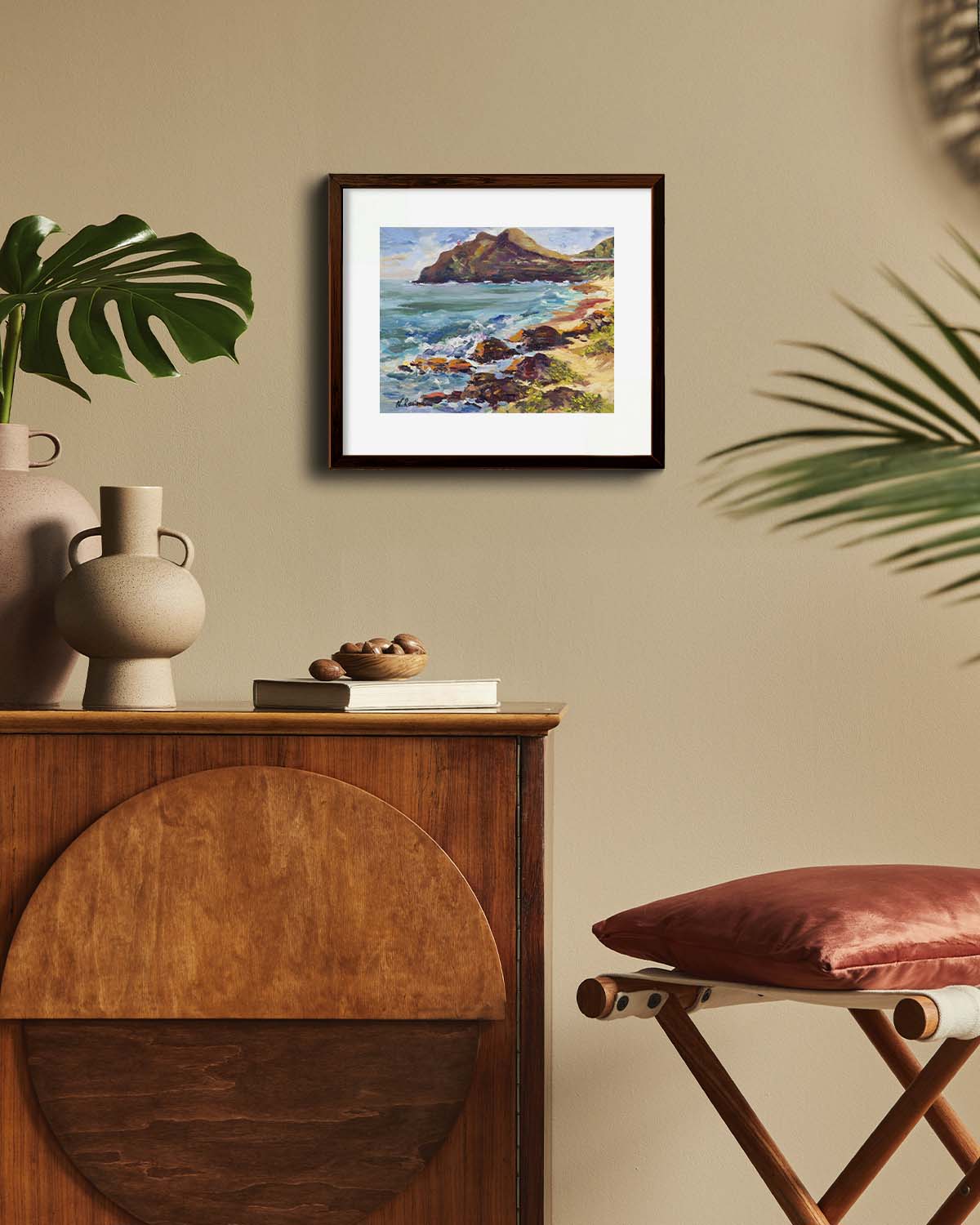 Makapuu Lighthouse & Cliff from the Beach Park - Print 8.5" x 11.0" - Honolulu Windward - Oahu - Hawaii