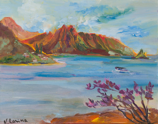 Majestic Mountains - Original Oil Painting - Hawaiian Coastal