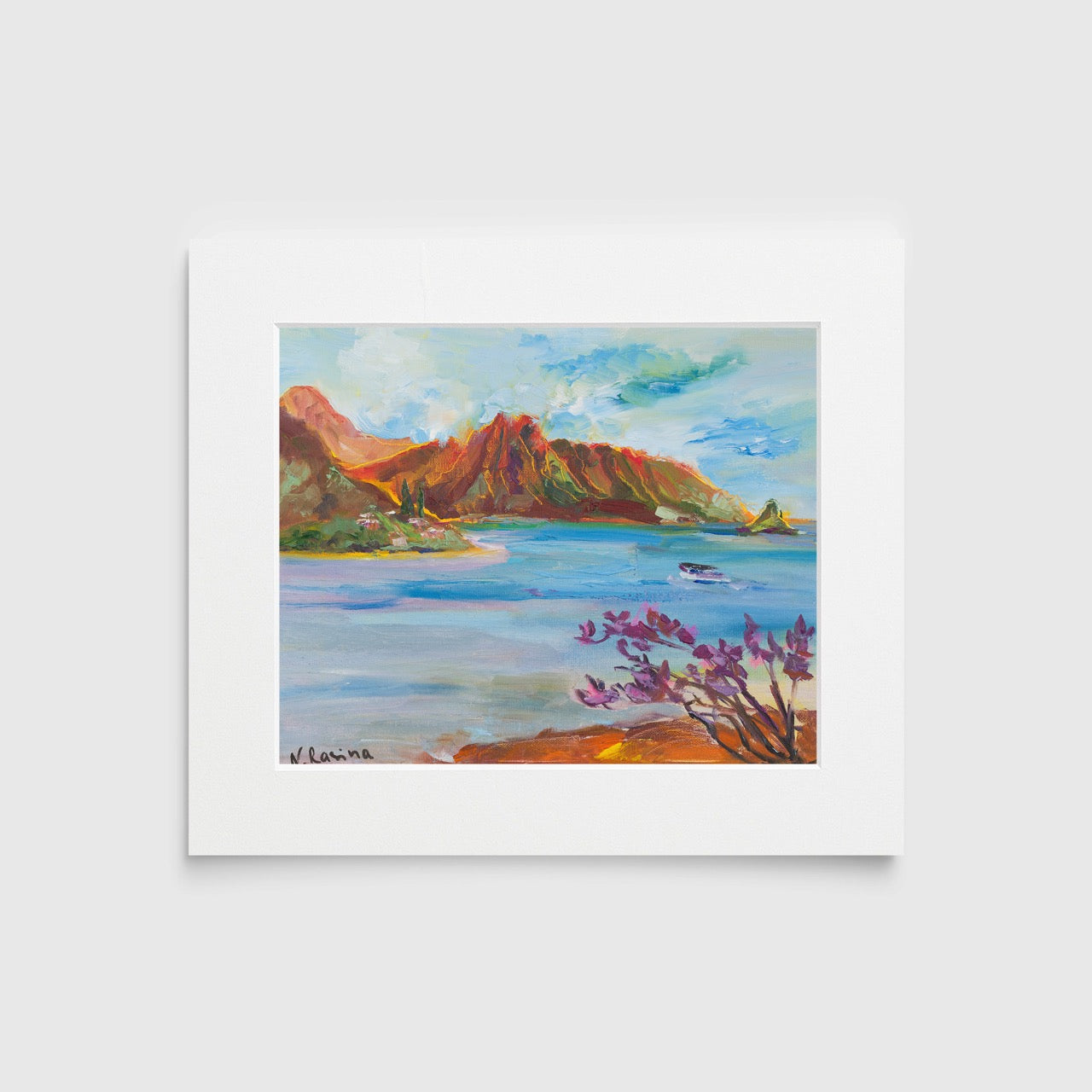 Pu'ukauai Mountain & He'eia Kea Boat Harbor - Print 8.5" x 11.0" - Kaneohe - Oahu - Hawaii