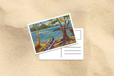 Hawaiian postcard - Diamond Head Volcano from Kahanamoku Beach - Postcard 4
