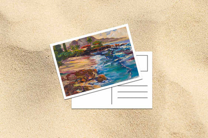 Three Tables Beach & Kalahopele Gulch  - Postcard 4" x 6" - Pupukea - North Shore - Oahu - Hawaii