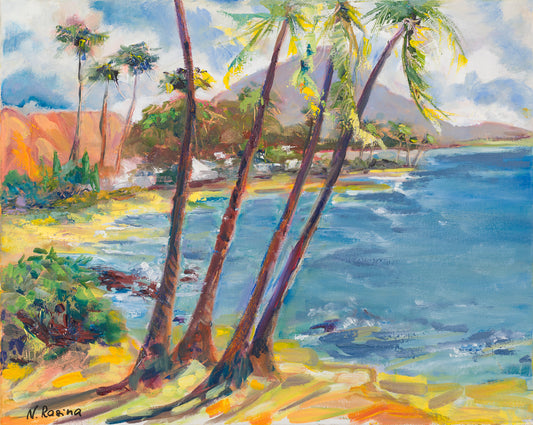 Whispers of the Waves - Hawaiian seascape -  Oil painting original