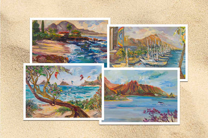Three Tables Beach & Kalahopele Gulch  - Postcard 4" x 6" - Pupukea - North Shore - Oahu - Hawaii