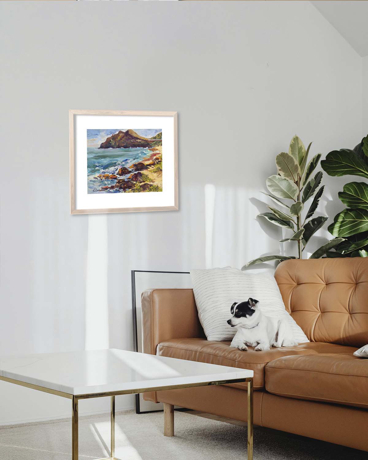 Makapuu Lighthouse & Cliff from the Beach Park - Print 8.5" x 11.0" - Honolulu Windward - Oahu - Hawaii