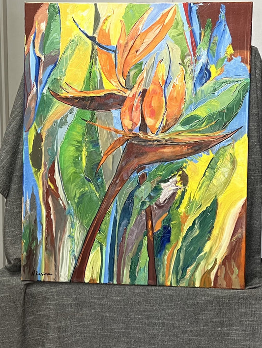 Hawaiian Floral Symphony - Tropical Flowers Collection - Oil painting