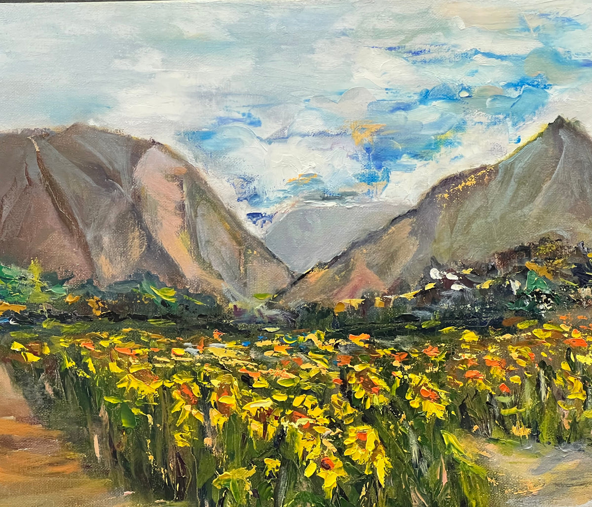 Sunflower Symphony - Oil Painting -  Wall Art Décor