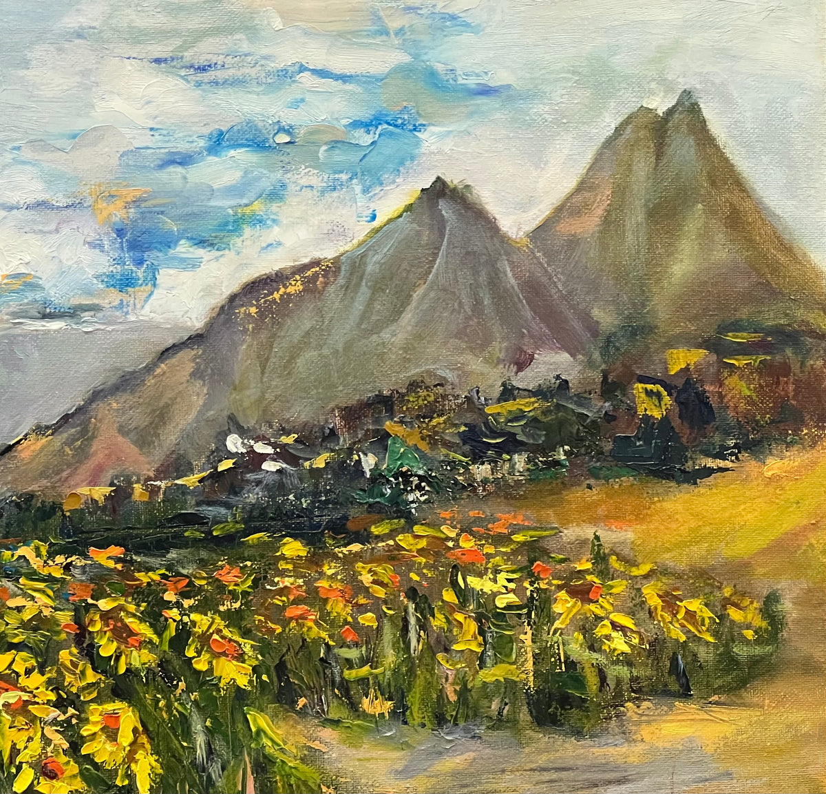 Sunflower Symphony - Oil Painting -  Wall Art Décor