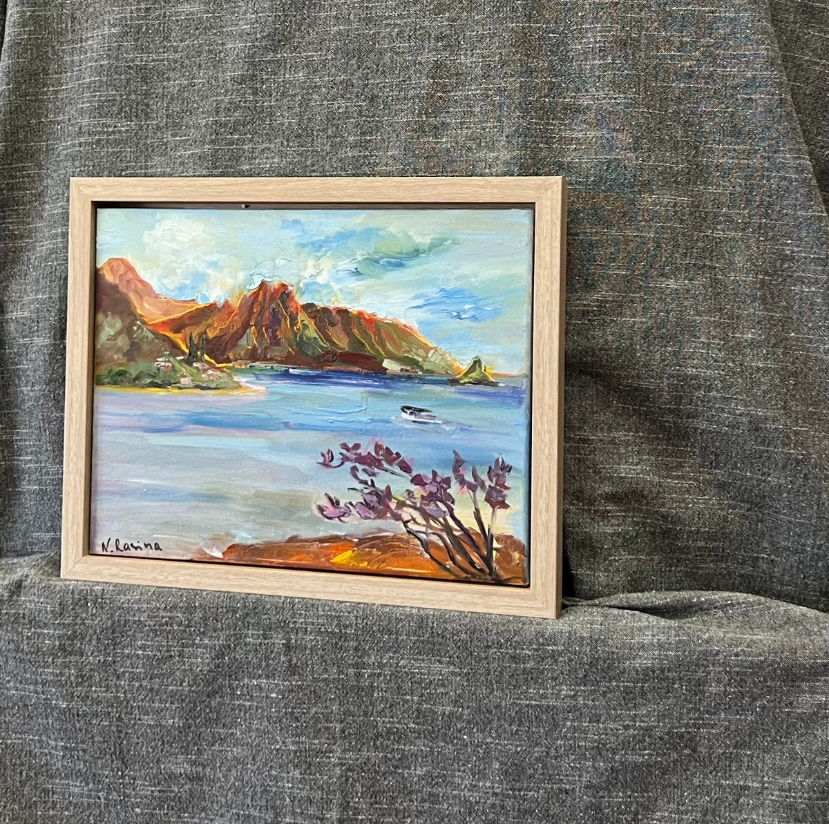 Pu'ukauai Mountain & He'eia Kea Boat Harbor - Oil Painting 14" x 11" - Kaneohe - Oahu - Hawaii