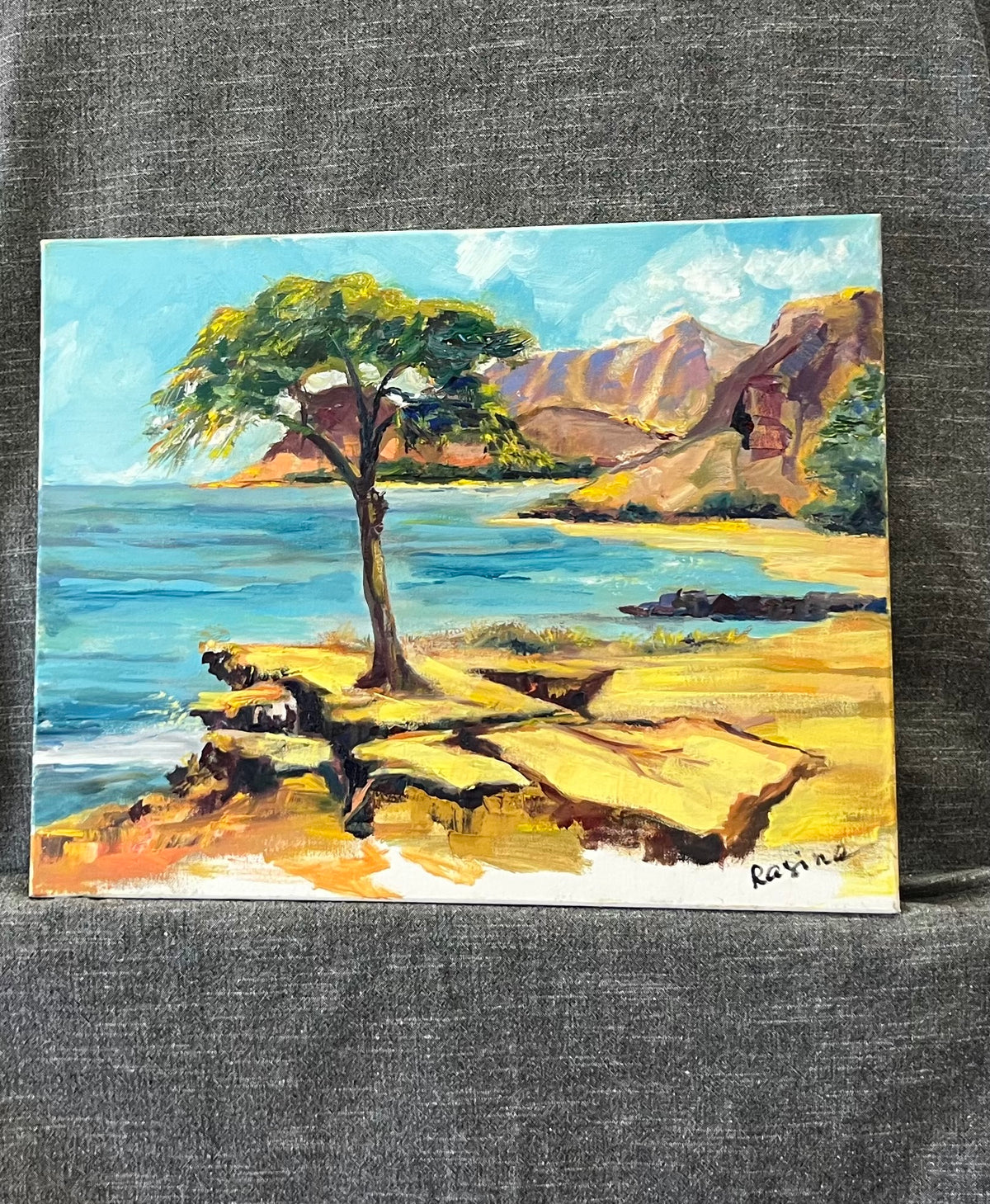 Majestic Shores - Tropical wall art - Oil painting original on canvas