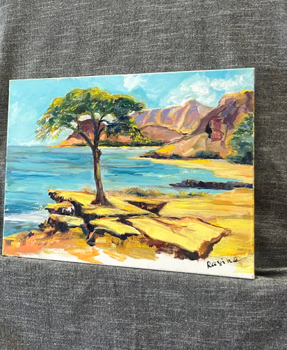 Majestic Shores - Tropical wall art - Oil painting original on canvas