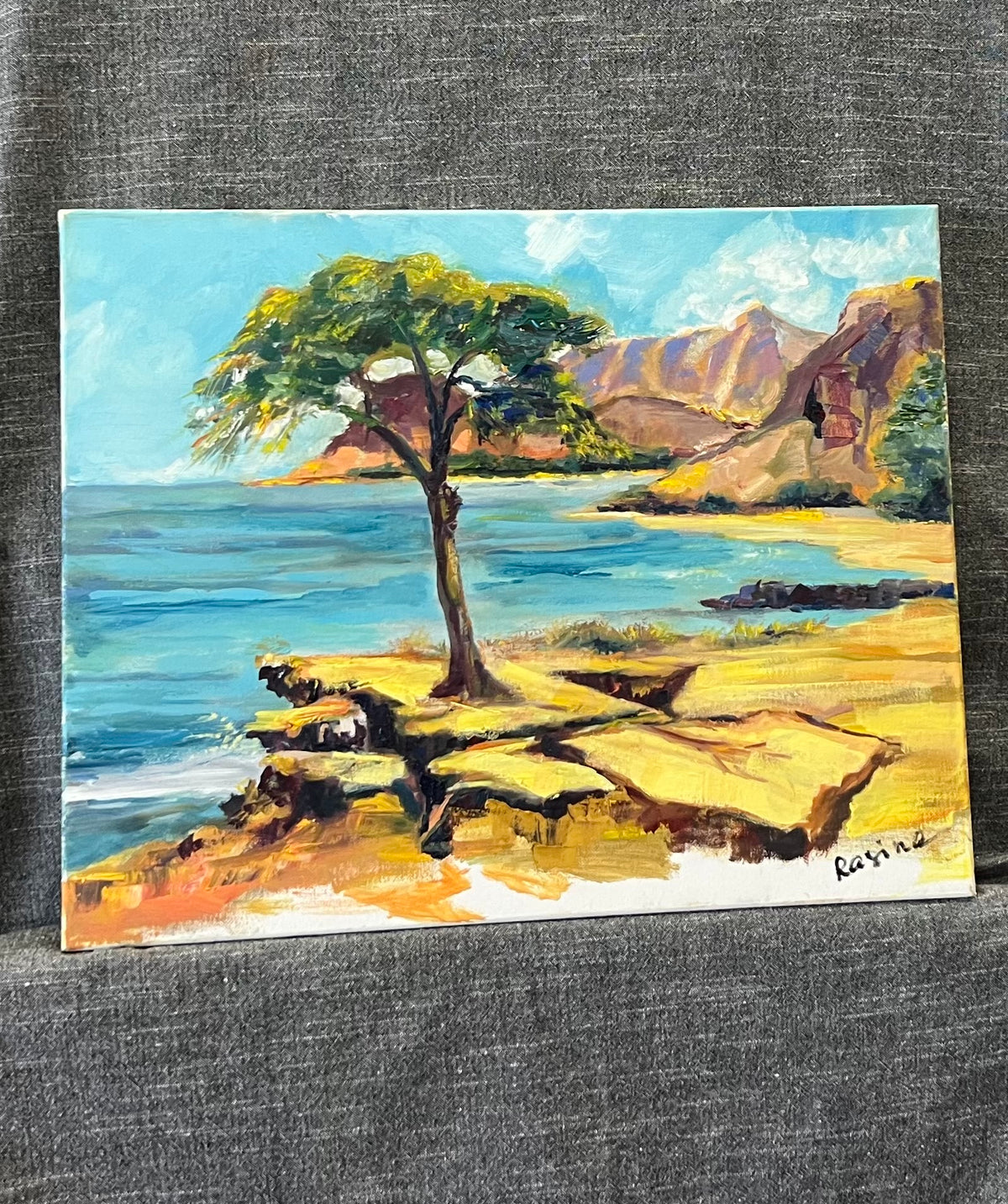 Majestic Shores - Tropical wall art - Oil painting original on canvas